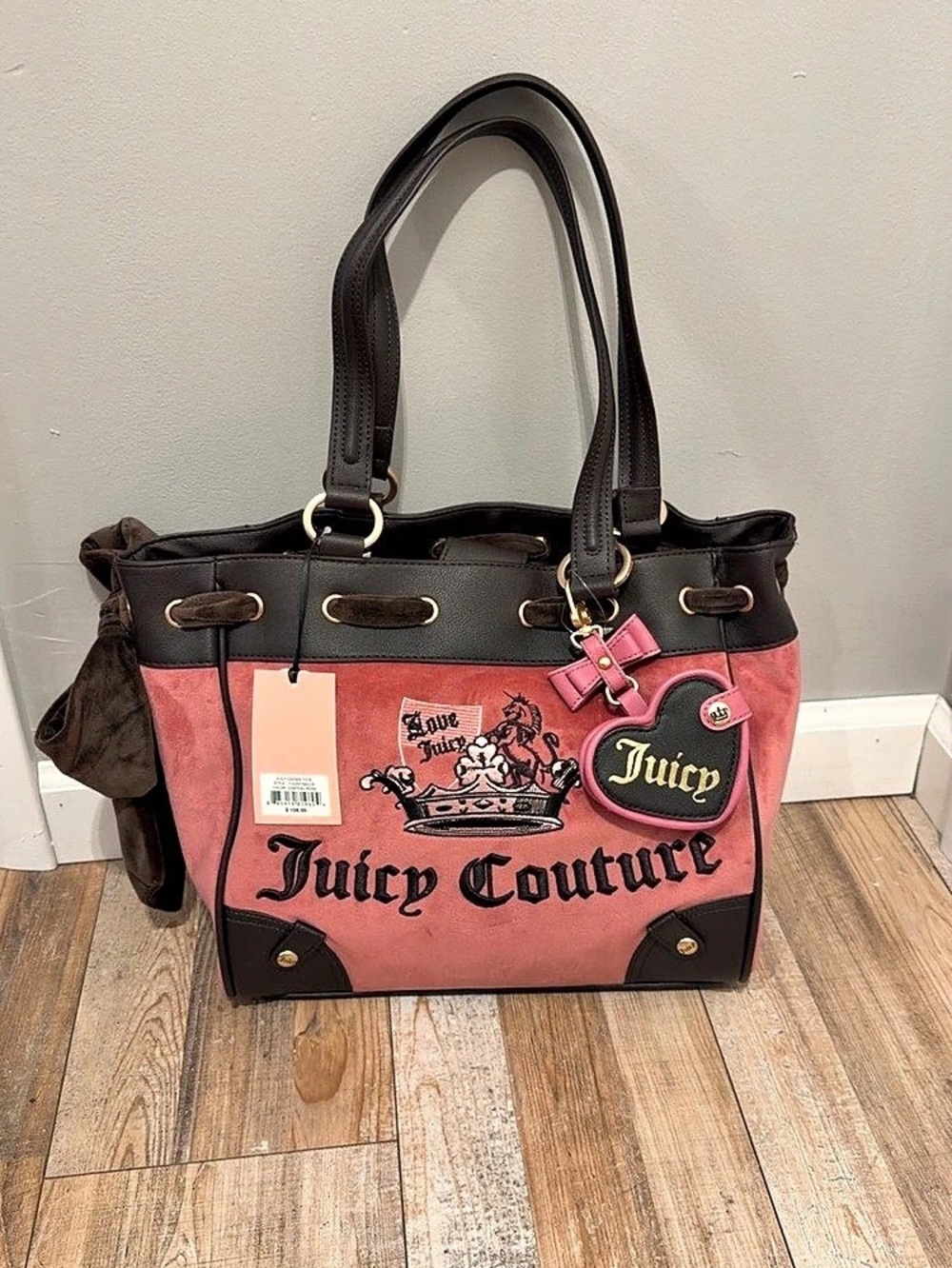 Juicy Couture Chateau Rose Crown Tote 🎀🤎